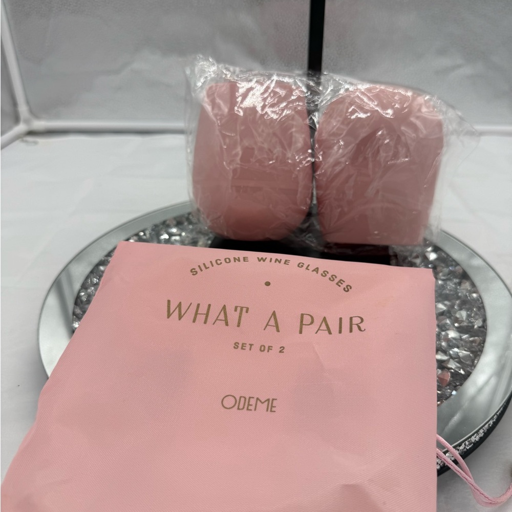 Odeme Blush Silicone Wine Glass Duo